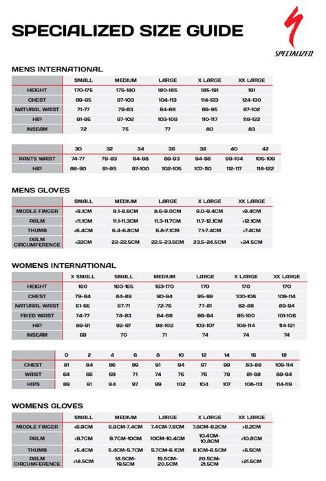 Specialized Bikes Sizing Guide